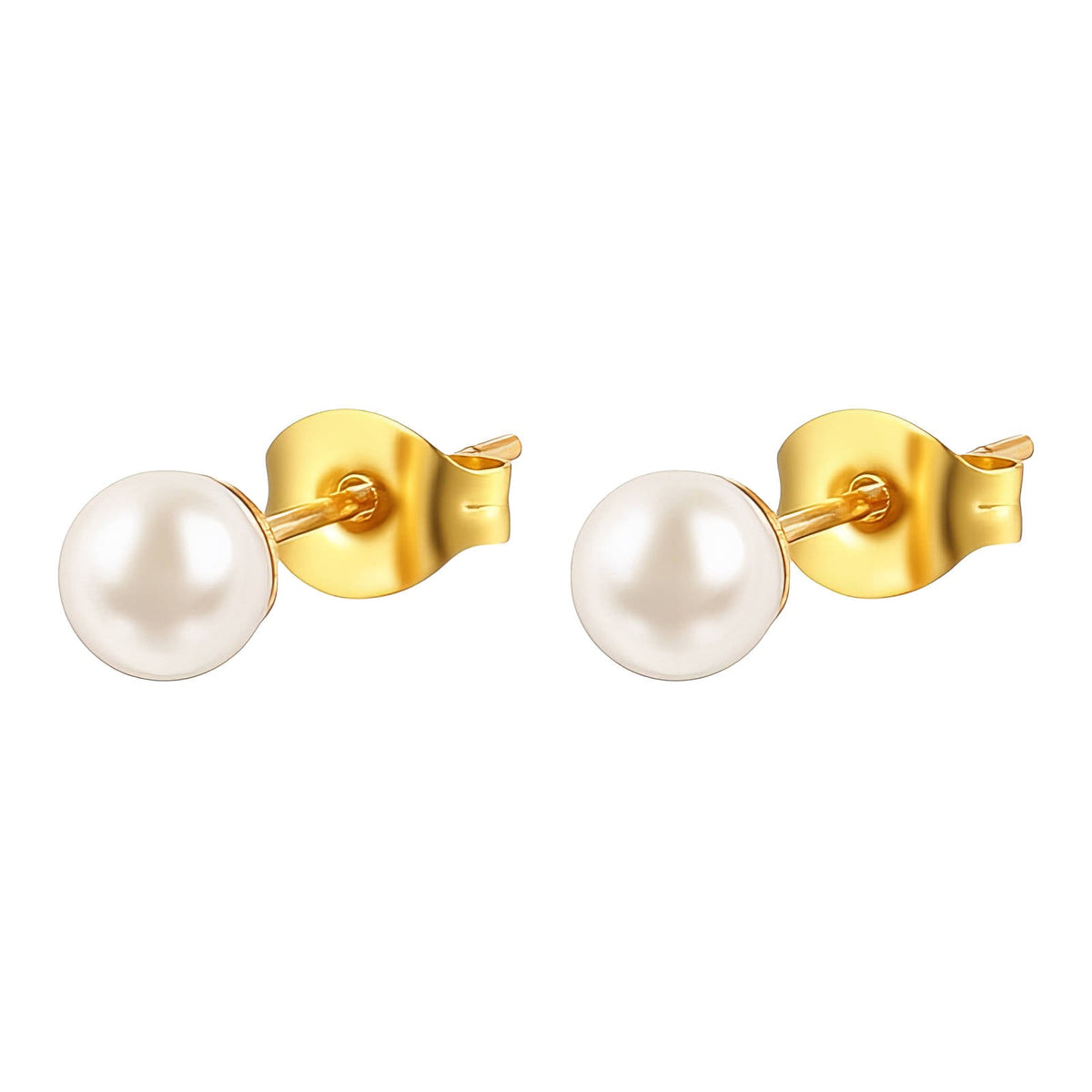 Marielle Pearl Earrings — gold-plated stainless steel pearl studs